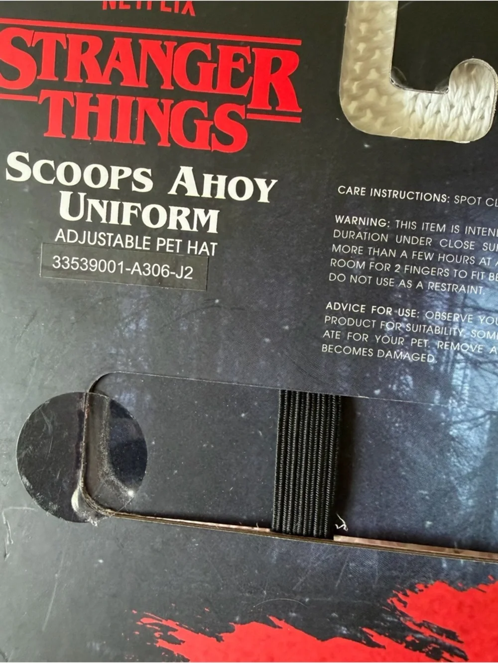 Stranger Things Halloween Costume NEW Scoops Ahoy Uniform Pet Hat Collar Dingus